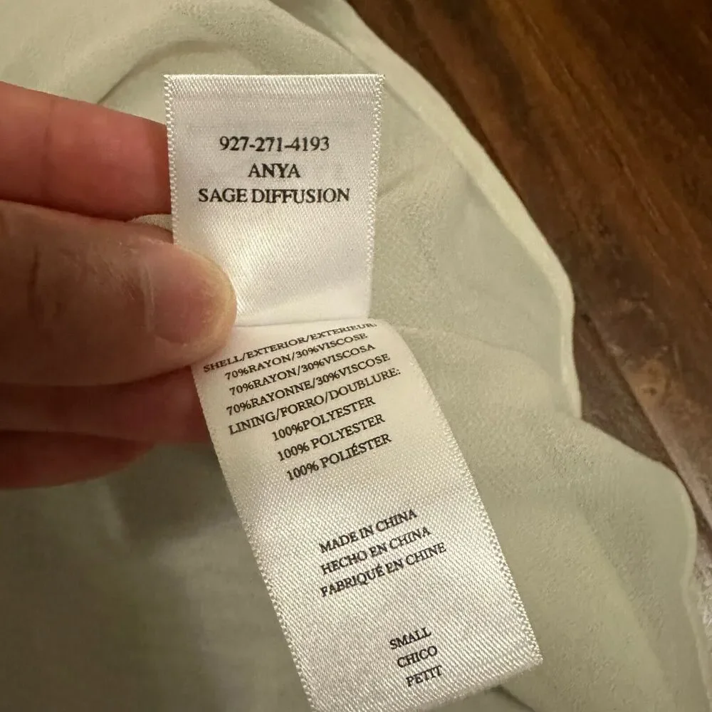 RAILS Anya Satin Midi Skirt Tie Dye Sage Diffusion A-Line Lined NWOT - Picture 9 of 11